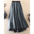 Mechi | High-waisted midi skirt with layered look for women - Modern