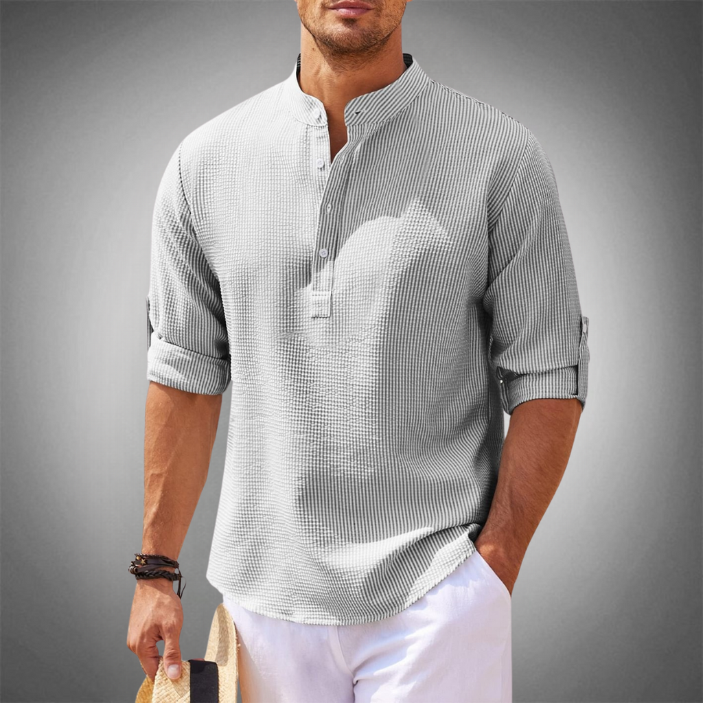 Men's Casual Henley Shirt Lightweight Breathable Comfortable