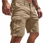 Men's Cotton Cargo Shorts, Lightweight, Breathable, with Pockets beige