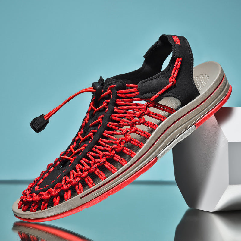 Men's Mesh Sandals – Breathable & Comfortable Fit red black