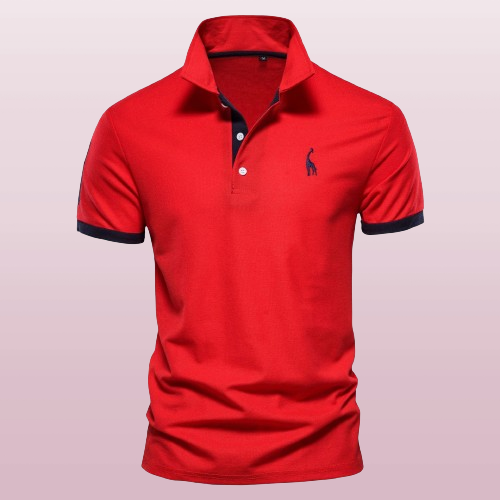 Men's Polo Shirt Classic Design High-Quality Material red