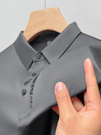 Men's Polo Shirt Muscle Fit Cotton Italian Design Onyx Grey