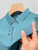 Men's Polo Shirt Muscle Fit Cotton Italian Design Aqua Blue