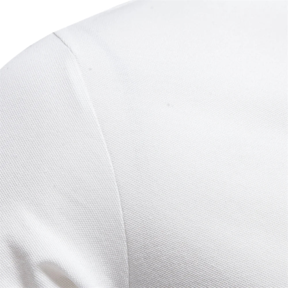 Hommes | Men's Polo Shirt with Button Placket and Ribbed Cuffs