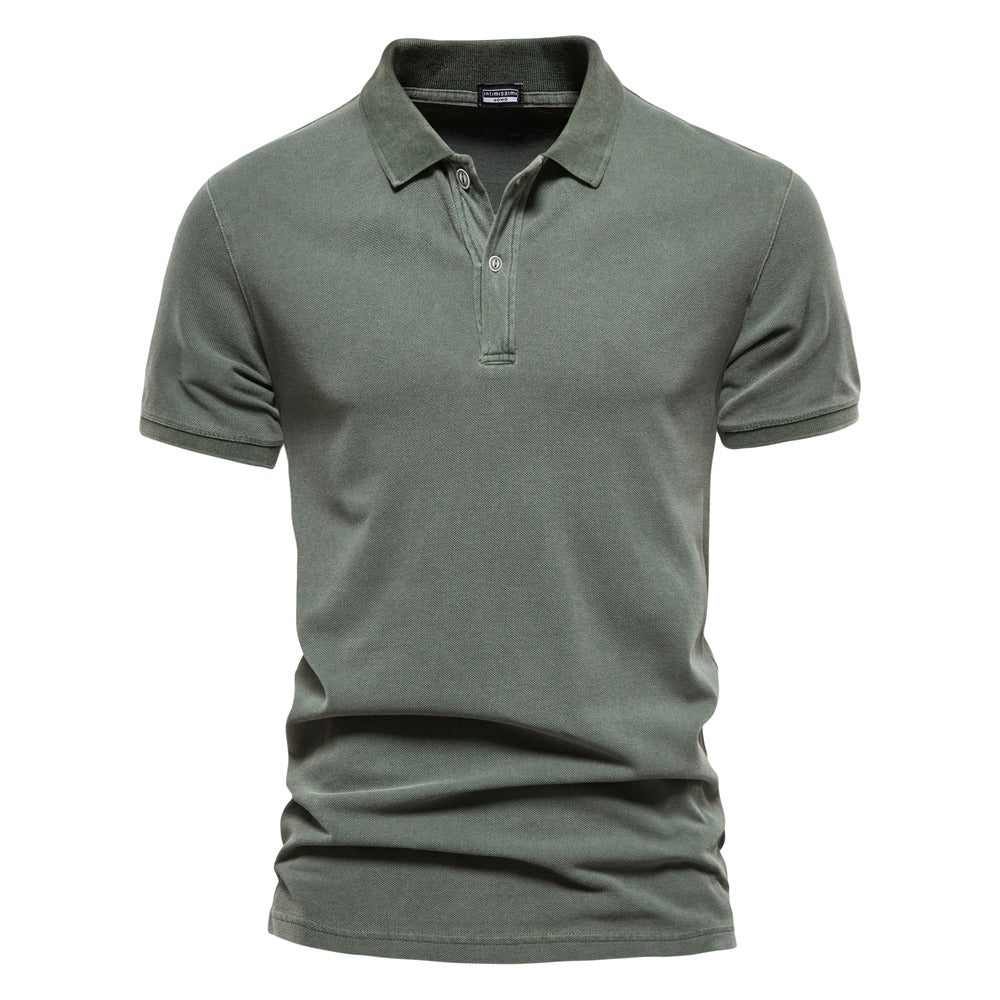 Ranches | Men's Polo Shirt with Short Sleeves and Button Placket Green