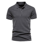 Ranches | Men's Polo Shirt with Short Sleeves and Button Placket Grey