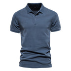 Ranches | Men's Polo Shirt with Short Sleeves and Button Placket Blue