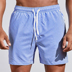 Men's Swim Shorts Casual Quick-Drying Beachwear With Elastic Waistband Navy Blue