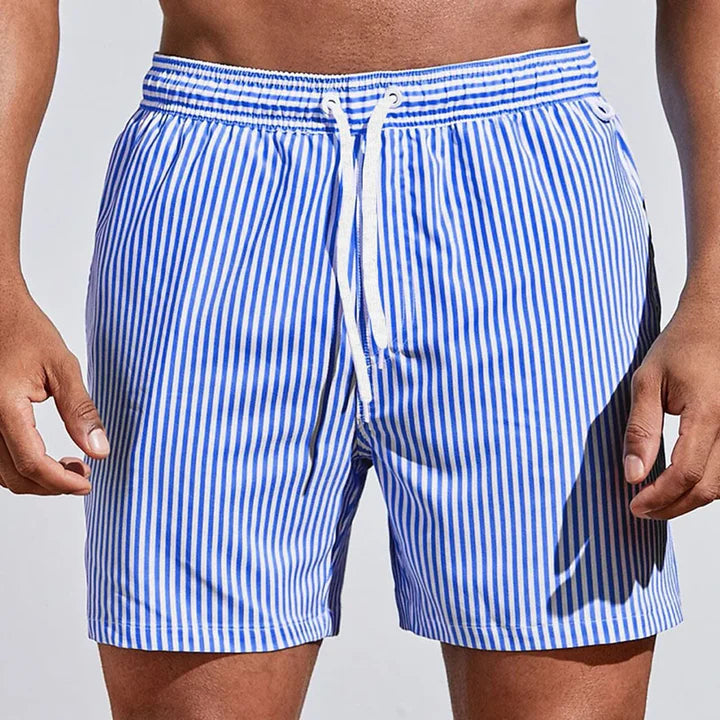 Men's Swim Shorts Casual Quick-Drying Beachwear With Elastic Waistband Navy Blue