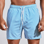 Men's Swim Shorts Casual Quick-Drying Beachwear With Elastic Waistband Blue