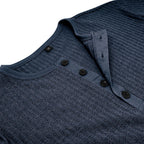 Ranches | Men’s T-Shirt with Button Placket Ribbed Texture and Short Sleeves