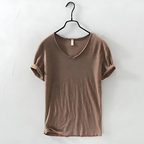 Atmos | Men’s T-Shirt with V-Neck and Short Sleeves Brown