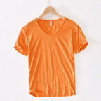Atmos | Men’s T-Shirt with V-Neck and Short Sleeves Orange