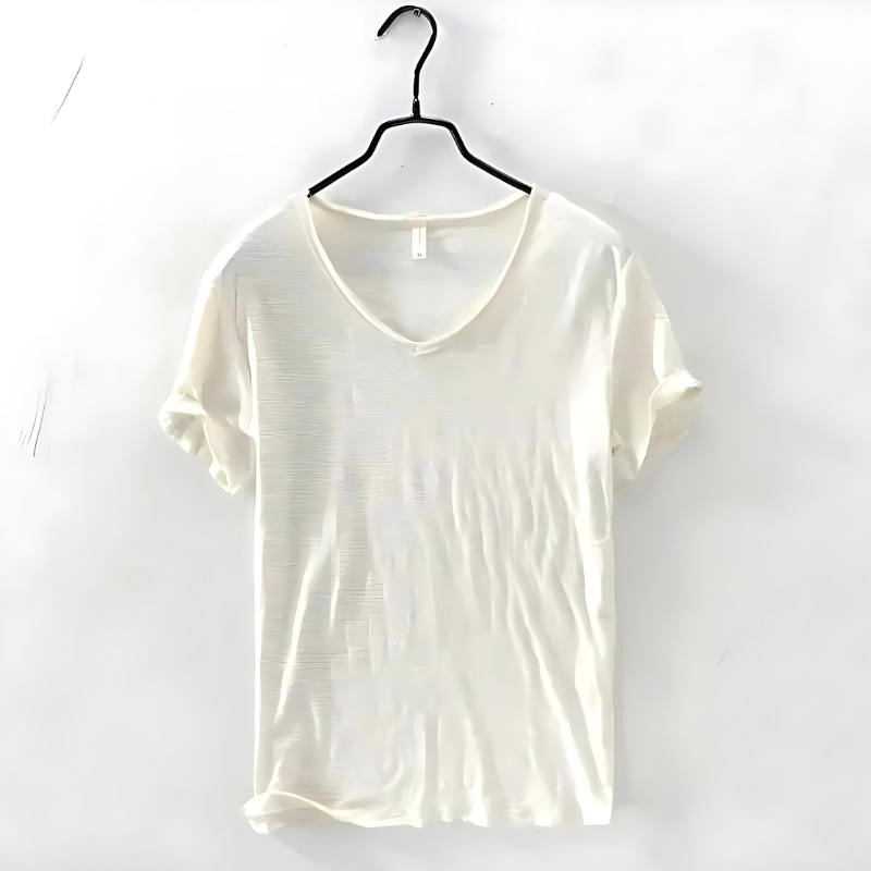 Atmos | Men’s T-Shirt with V-Neck and Short Sleeves White