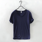 Atmos | Men’s T-Shirt with V-Neck and Short Sleeves Navy Blue
