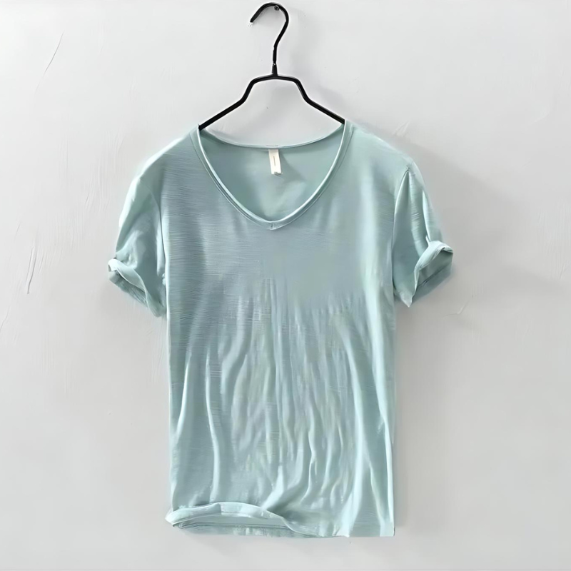 Atmos | Men’s T-Shirt with V-Neck and Short Sleeves Pistachio