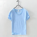 Atmos | Men’s T-Shirt with V-Neck and Short Sleeves Sky Blue