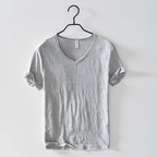 Atmos | Men’s T-Shirt with V-Neck and Short Sleeves Grey