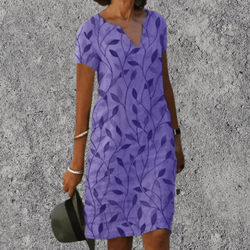 Sephira | Midi Dress with Airy Comfort and V-Neck Purple