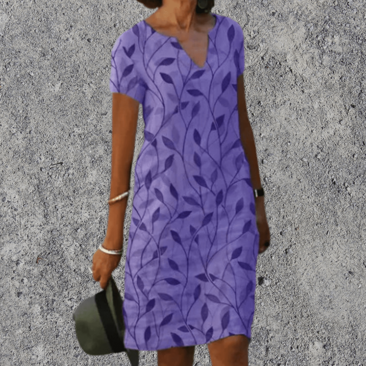 Sephira | Midi Dress with Airy Comfort and V-Neck Purple