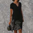 Sephira | Midi Dress with Airy Comfort and V-Neck Black