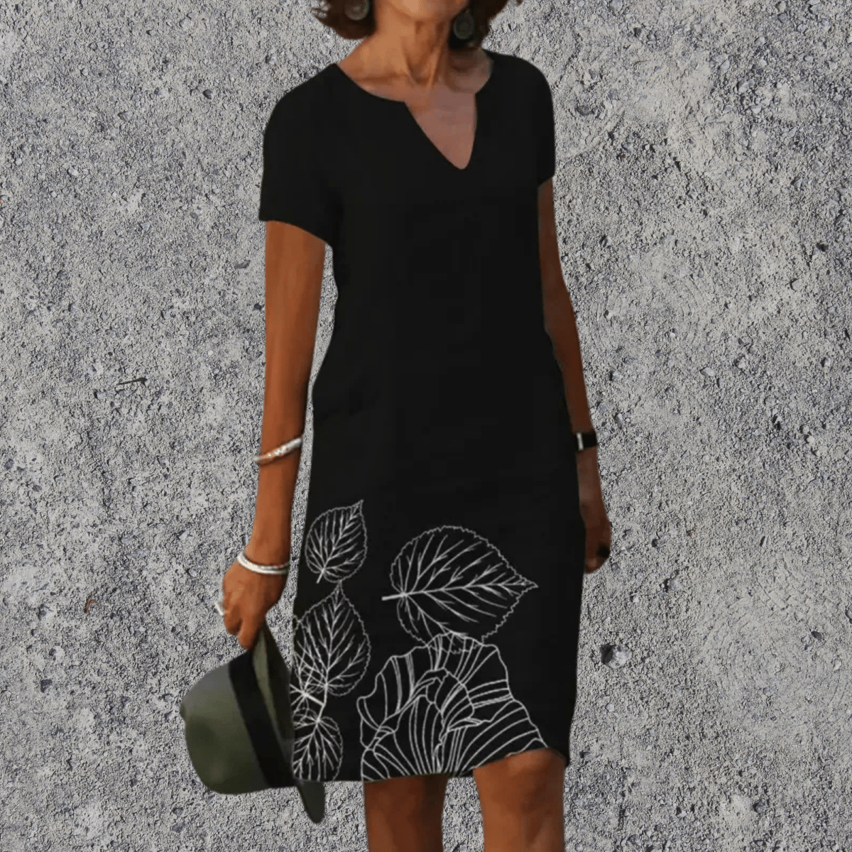 Sephira | Midi Dress with Airy Comfort and V-Neck Black