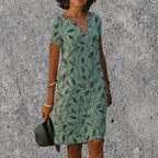 Sephira | Midi Dress with Airy Comfort and V-Neck Dark Green