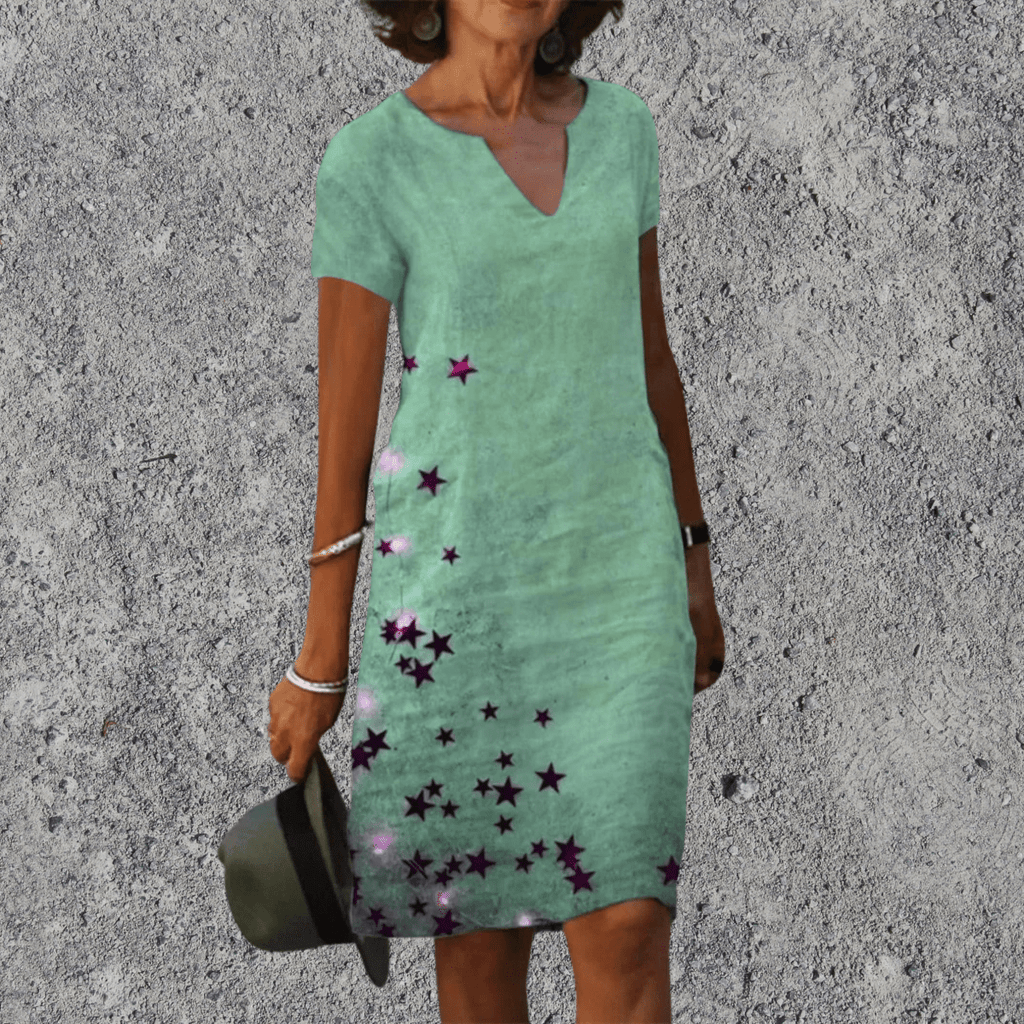 Sephira | Midi Dress with Airy Comfort and V-Neck Light Green
