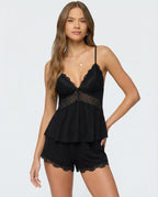 Amore | Elegant Lace-Trim Cami & Shorts Loungewear Set