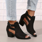 Modern Peep-Toe Block Heel Booties – Urban Summer Chic 2