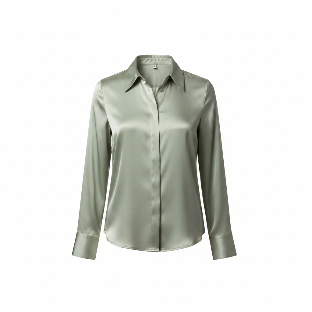 Sahara | Women’s Long-Sleeved Blouse – Timeless Button Placket & Architectural Tailored Collar