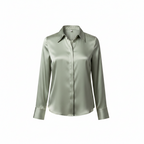 Sahara | Women’s Long-Sleeved Blouse – Timeless Button Placket & Architectural Tailored Collar