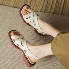 Monika | Women's Leather Sandals – Luxury Designer Gladiator Straps & Slimming Minimalist Summer Slides