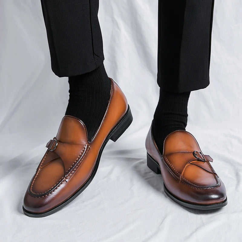 Montello | Men's Leather Loafers – Luxury Classic Penny Loafer & Tailored Comfort Tan