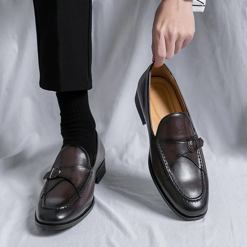 Montello | Men's Leather Loafers – Luxury Classic Penny Loafer & Tailored Comfort Dark Brown