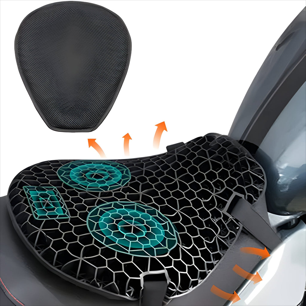 Motorcycle Gel Seat Cushion For Long Distance Rides Petal Shaped Design Breathable