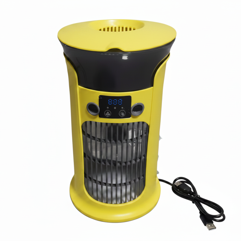 Mini Portable Air Conditioner | Quiet USB Desktop Cooling Fan & Humidifier with Night Light for Bedroom & Camping