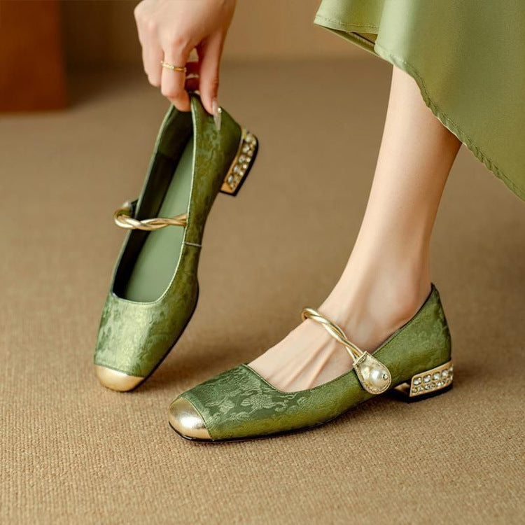 Naila | Women’s Pumps – Chic Artisan Pointed-Toe & Refined Stiletto Comfort Green
