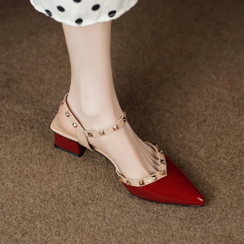Natalia | Women’s Heels – Chic Artisan Pointed Toe & Refined Slimming Silhouette Red
