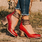 Voda | Women’s Elegant & Comfortable Sandals – Chic Arch-Support Sole & Refined Artisan Straps Red snake