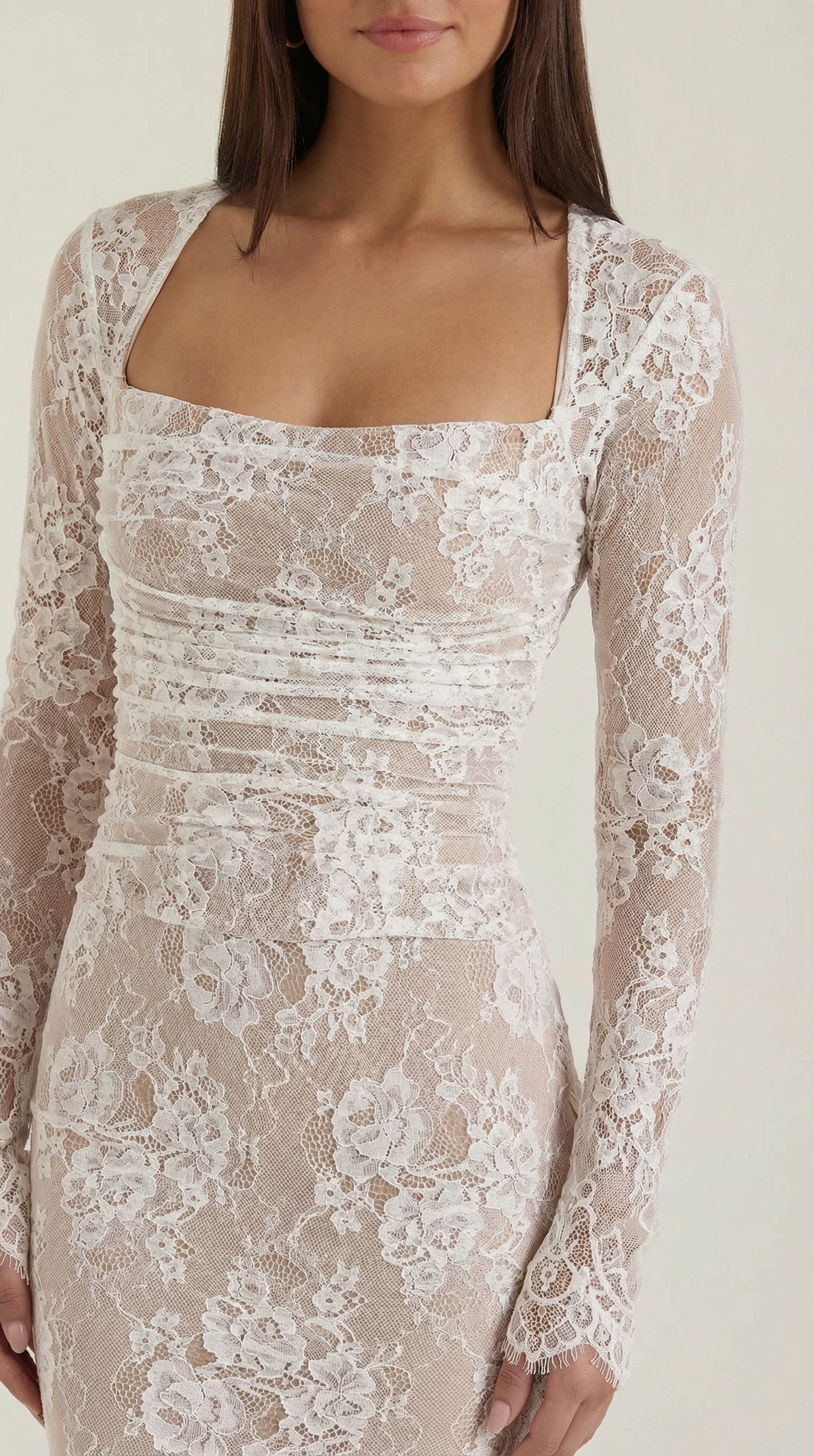 Women's Lace Maxi Dress V-Neck Sleeveless Floral Lace