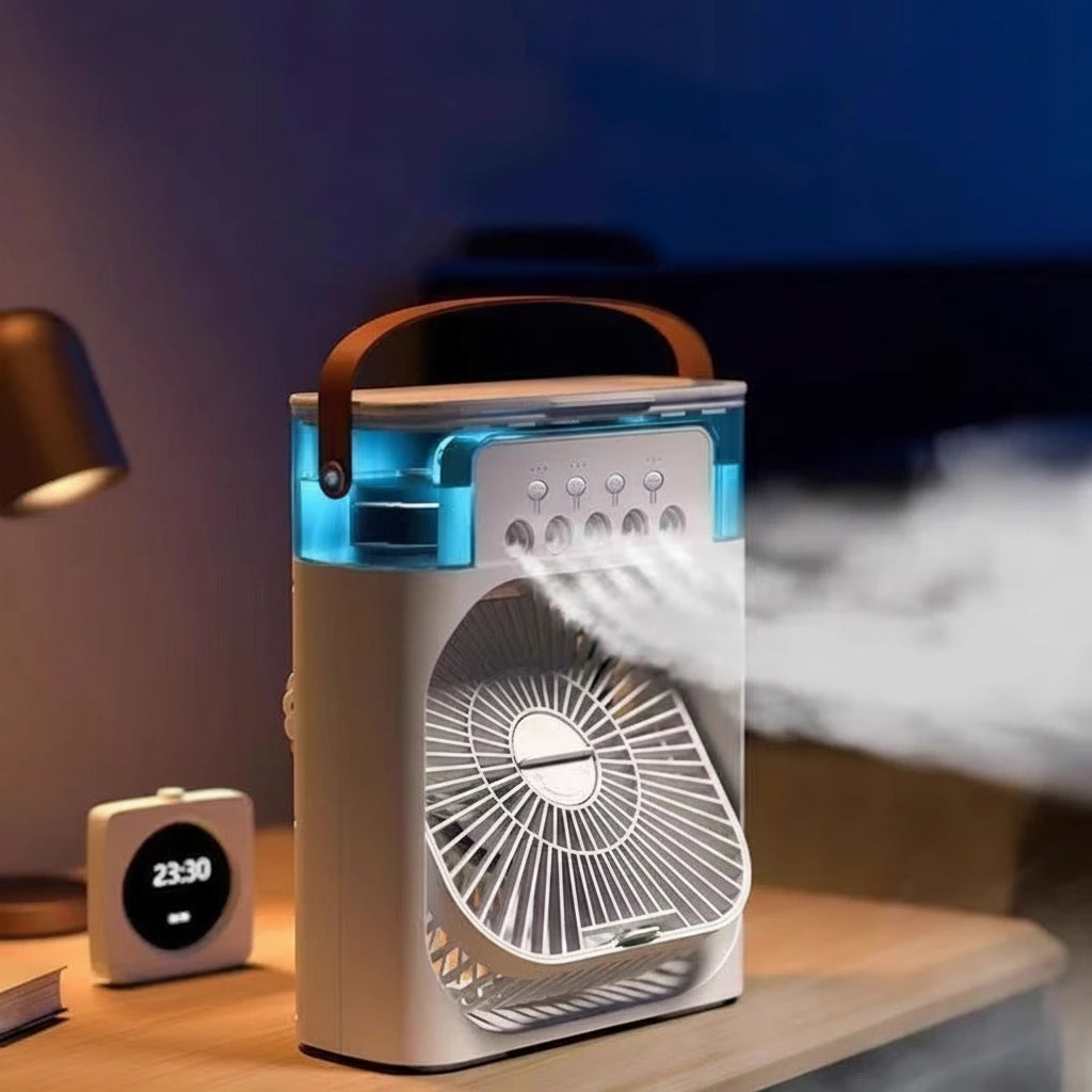 New 3 In 1 Fan AIr Conditioner Household Mini Air Cooler LED Night Light Portable Humidifier Air Adjustment Fan Office Home Fan 0