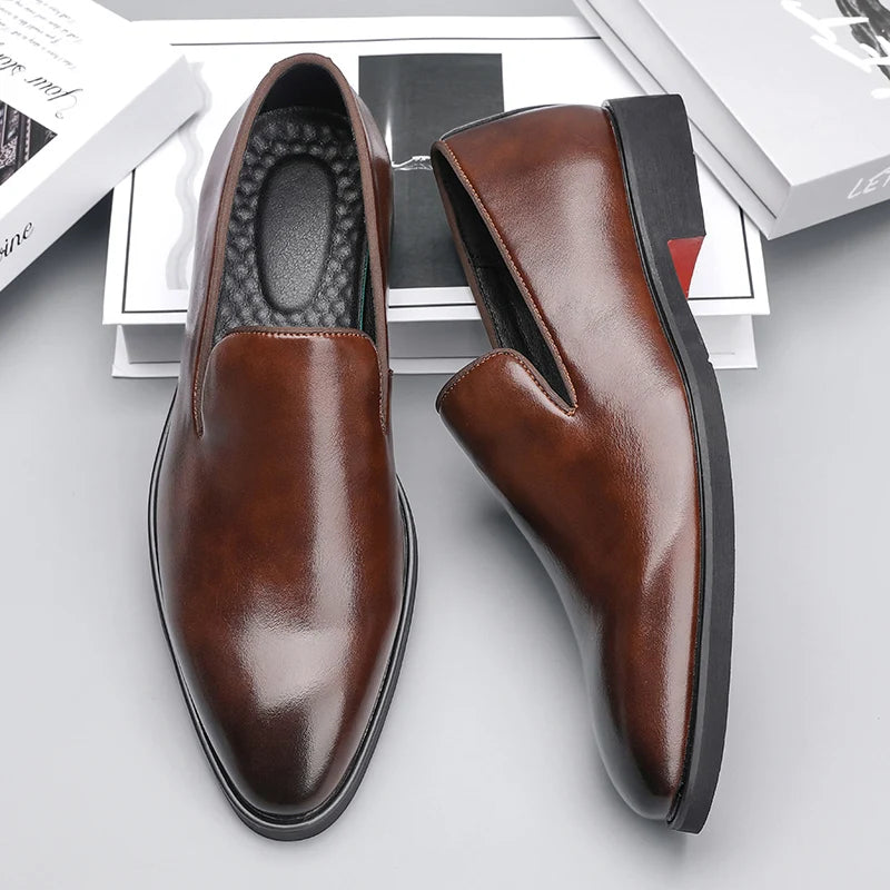 Noctis | Men's Genuine Leather Loafers – Luxury Designer Driving Shoes & Tailored Classic Slip-On Brown