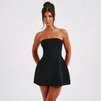 Vena | Women’s Strapless Mini Dress – Chic Sculpting Bodice & Refined Body-Contouring Fit Black
