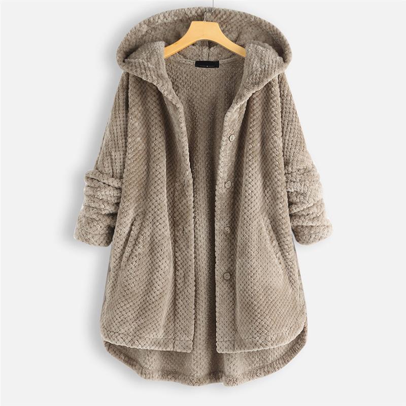 Flōre | Women's Classic Winter Coat - Warm Wool Blend Overcoat & Long Tailored Jacket Khaki