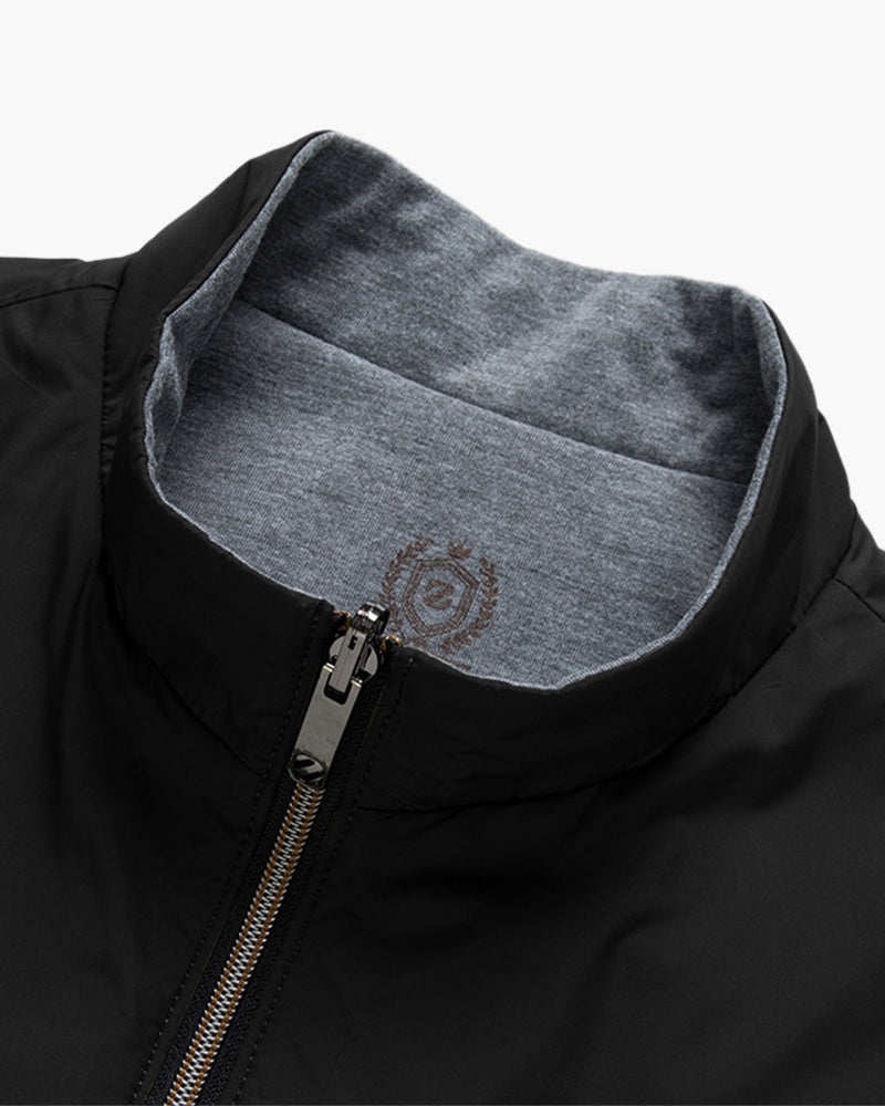 Luka | Men's Slim-Fit Black Bodywarmer Vest - Insulated Zip-Up Puffer Gilet