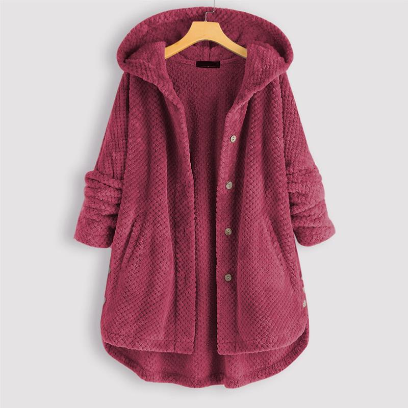 Flōre | Women's Classic Winter Coat - Warm Wool Blend Overcoat & Long Tailored Jacket Wine Red