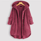 Flōre | Women's Classic Winter Coat - Warm Wool Blend Overcoat & Long Tailored Jacket Wine Red