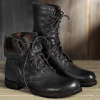 Boots For Women | Lace-Up Mid-Calf Design Black