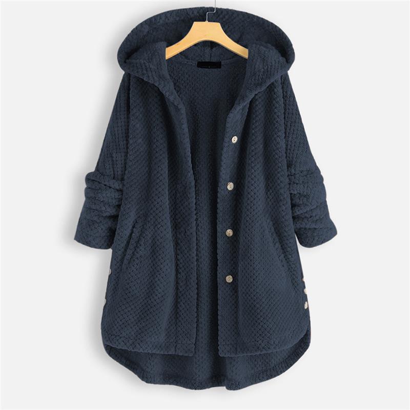 Flōre | Women's Classic Winter Coat - Warm Wool Blend Overcoat & Long Tailored Jacket Navy Blue